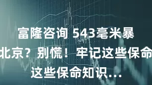 富隆咨询 543毫米暴雨灌进北京？别慌！牢记这些保命知识…